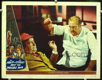 2n050 ABBOTT & COSTELLO MEET THE INVISIBLE MAN lobby card #4 '51 close up of Lou being hypnotized!