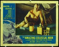 2n056 AMAZING COLOSSAL MAN LC #7 '57 he is sitting in a room that is way way too small for him!