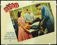 2n082 BLOB lobby card #3 '58 Steve McQueen & Aneta Corseaut wonder what is the thing on the old man!
