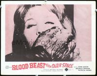 2n086 BLOOD BEAST FROM OUTER SPACE LC '65 great super close up of creature snatching sexy girl!