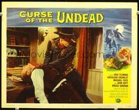 2n103 CURSE OF THE UNDEAD movie lobby card #7 '59 best scene of vampire Michael Pate w/ his victim!
