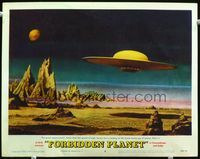 2n119 FORBIDDEN PLANET movie lobby card #8 '56 fantastic image of space ship landing on Altair-4!