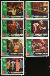 2n301 HEADLESS GHOST 7 lobby cards '59 cool wacky fx images of headless guy in cool royal costume!
