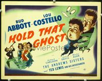 2n027 HOLD THAT GHOST TC '41 great artwork of scared Bud Abbott & Lou Costello, plus sexy babes!
