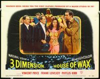2n137 HOUSE OF WAX 3D LC #8 '53 great image of Vincent Price with sexiest Egyptian wax figure!