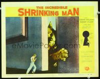 2n148 INCREDIBLE SHRINKING MAN LC #4 '57 great fx image of tiny man fighting off giant cat at door!