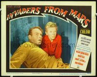 2n153 INVADERS FROM MARS laminated LC #5 '53 best close up of terrified Leif Erickson & Jimmy Hunt!