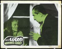 2n156 INVISIBLE GHOST movie lobby card R49 close up of Bela Lugosi staring at woman through window!