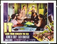 2n160 IT CAME FROM BENEATH THE SEA lobby card '55 Army soldier salutes Kenneth Tobey at conference!