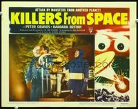 2n162 KILLERS FROM SPACE laminated LC #4 '54 great close up of scared Peter Graves & bug-eyed alien!