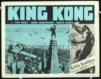 2n165 KING KONG lobby card #3 R52 classic image of giant ape on Empire State Building attacked!