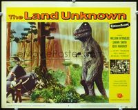 2n169 LAND UNKNOWN LC #5 '57 great fx image of men by helicopter fighting fakest tyrannosaurus rex!
