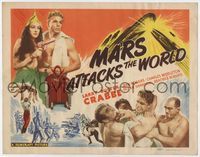 2n033 MARS ATTACKS THE WORLD movie title lobby card R50 artwork of Buster Crabbe as Flash Gordon!