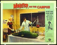 2n180 MONSTER ON THE CAMPUS LC #3 '58 Arthur Franz & Joanna Moore in lab with giant dead fish!