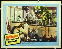 2n181 MONSTER THAT CHALLENGED THE WORLD LC #6 '57 great image of creature attacking man in lab!