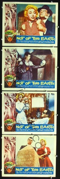 2n320 NOT OF THIS EARTH 4 lobby cards '57 great images of Beverly Garland, Roger Corman classic!