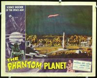2n200 PHANTOM PLANET lobby card #7 '62 cool image of spaceship flying over other ship on launch pad!