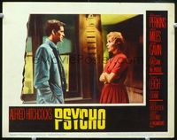 2n204 PSYCHO lobby card #6 '60 Alfred Hitchcock, great 2-shot of Anthony Perkins and Janet Leigh!