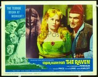 2n213 RAVEN movie lobby card #7 '63 super close up of Hazel Court tied by William Baskin!