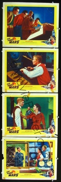 2n322 RED PLANET MARS 4 movie lobby cards '52 Peter Graves, out-of-this-world excitement & suspense!