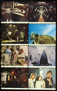 2n295 STAR WARS 8 color 11x14s '77 George Lucas classic sci-fi epic, Mark Hamill, Harrison Ford