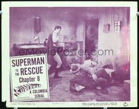 2n233 SUPERMAN Chap 8 LC '48 Kirk Alyn in costume runs into burning room to rescue his friends!