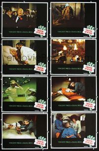 2n297 THEATRE OF BLOOD 8 movie lobby cards '73 mad scientist Vincent Price kills famous guest stars!