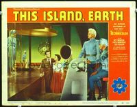 2n240 THIS ISLAND EARTH LC #6 '55 Jeff Morrow & Faith Domergue aboard alien ship with cool aliens!