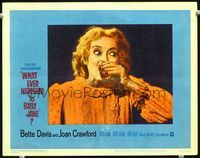 2n257 WHAT EVER HAPPENED TO BABY JANE? LC #2 '62 great close up of crazy Bette Davis drinking!