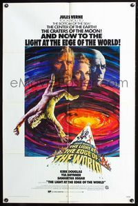 2n706 LIGHT AT THE EDGE OF THE WORLD one-sheet '71 Kirk Douglas, from Jules Verne novel, cool art!