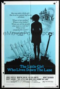 2n707 LITTLE GIRL WHO LIVES DOWN THE LANE one-sheet '77 Jodie Foster has an unspeakable secret!