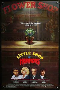 2n708 LITTLE SHOP OF HORRORS one-sheet '86 he's a mean green muther from outer space & he's bad!