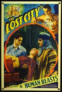 2n712 LOST CITY Chap 6 one-sheet poster '35 cool jungle sci-fi serial starring William Stage Boyd!