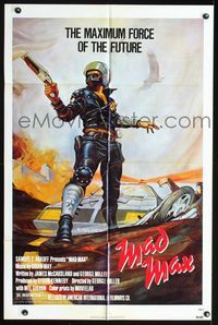 2n718 MAD MAX one-sheet poster R83 cool art of Mel Gibson, George Miller Australian sci-fi classic!