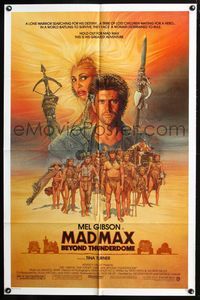 2n719 MAD MAX BEYOND THUNDERDOME one-sheet '85 art of Mel Gibson & Tina Turner by Richard Amsel!