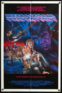 2n727 METALSTORM int'l one-sheet poster '83 Charles Band 3-D sci-fi, cool completely different art!