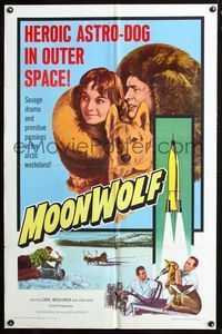 2n734 MOONWOLF one-sheet poster '59 heroic German Shepherd astro-dog in outer space & in the arctic!