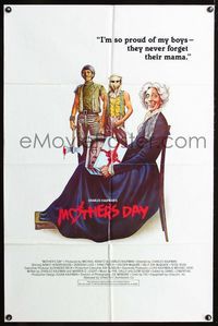 2n735 MOTHER'S DAY one-sheet movie poster '80 wild horror comedy art of severed head in a box!