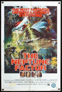 2n744 NEPTUNE FACTOR one-sheet movie poster '73 really cool sci-fi art of giant fish by John Berkey!