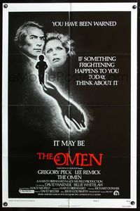 2n762 OMEN style F one-sheet poster '76 Gregory Peck, Lee Remick, Satanic horror, it's frightening!