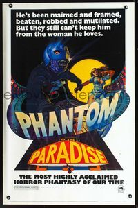 2n774 PHANTOM OF THE PARADISE revised 1sh '74 Brian De Palma, cool different artwork!