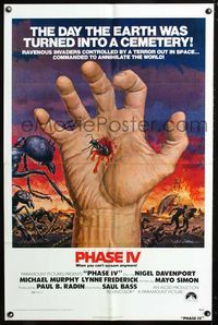 2n776 PHASE IV 1sheet '74 great art of ant crawling out of hand by Gil Cohen, directed by Saul Bass!