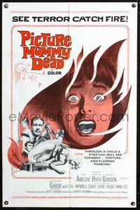 2n777 PICTURE MOMMY DEAD one-sheet '66 see terror catch fire through a child's eyes, cool art!