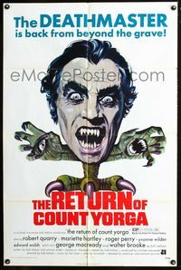 2n797 RETURN OF COUNT YORGA one-sheet poster '71 Robert Quarry, AIP vampires, wild monster art!