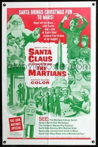 2n813 SANTA CLAUS CONQUERS THE MARTIANS 1sh '64 wacky fantasy, aliens, robots, Santa & Pia Zadora!