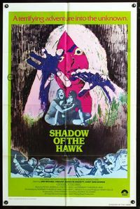 2n828 SHADOW OF THE HAWK one-sheet movie poster '76 wild art of avenging Native American spirits!