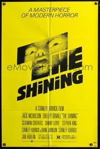 2n834 SHINING 1sheet '80 Stephen King & Stanley Kubrick horror masterpiece starring Jack Nicholson!