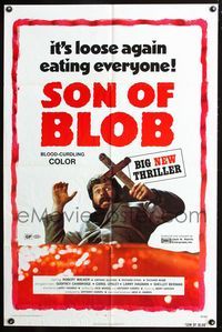 2n844 SON OF BLOB one-sheet movie poster '72 it's loose again eating everyone, wacky horror sequel!