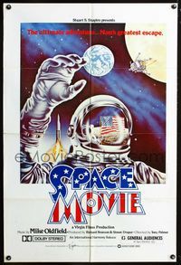 2n846 SPACE MOVIE video one-sheet '79 the ultimate adventure, cool astronaut art by Weisman & Evans!