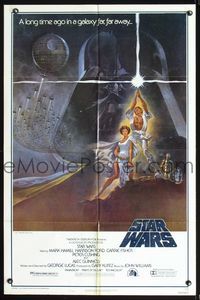 2n859 STAR WARS 1sh movie poster '77 George Lucas classic sci-fi epic, great art by Tom Jung!